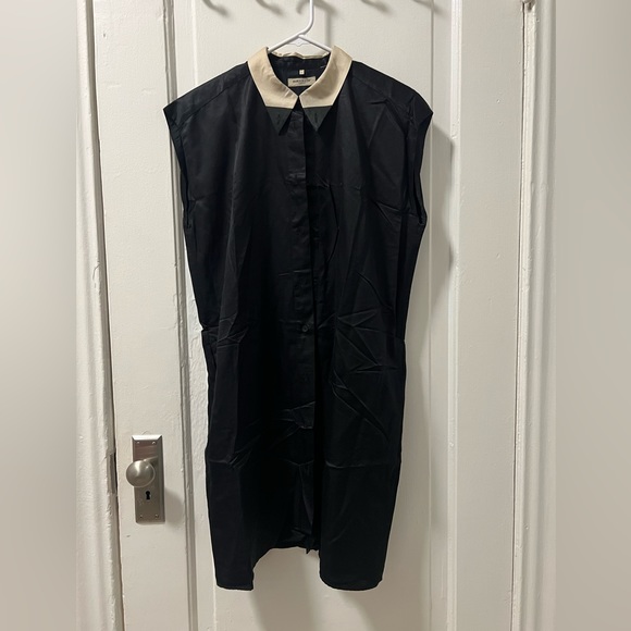 Levi’s Made & Crafted black satin sleeveless shirt dress - with pockets! - Picture 1 of 5